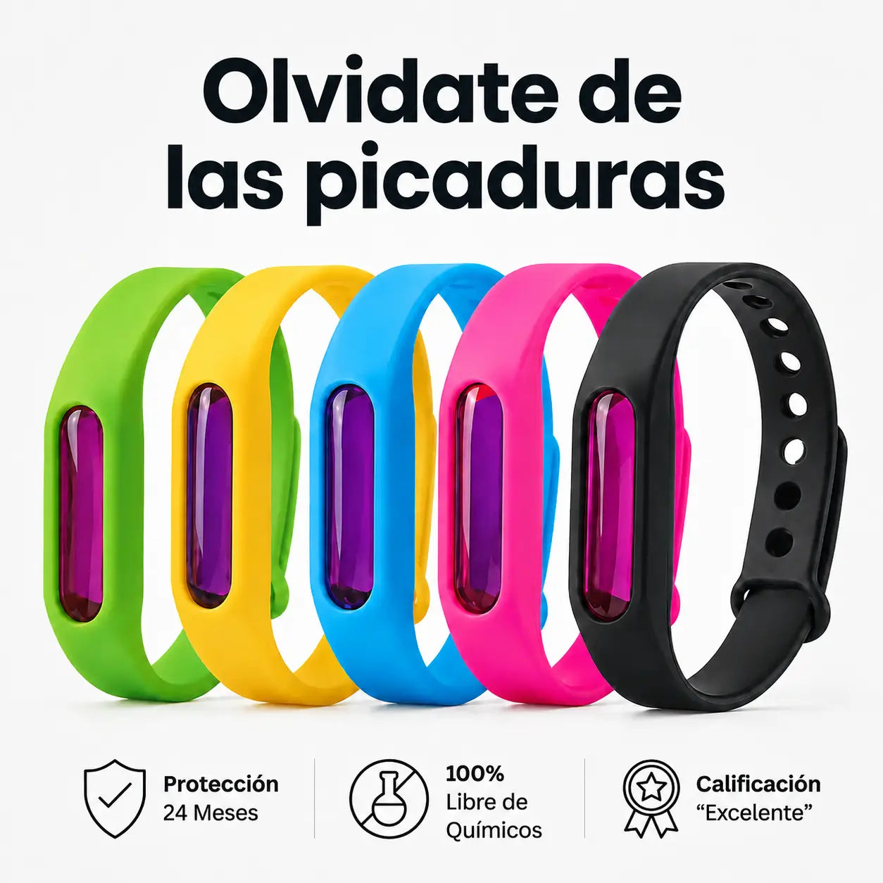 Solvix - Pulsera repelente anti mosquitos con aceites esenciales